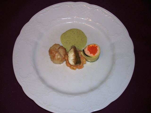 Dish with scallop